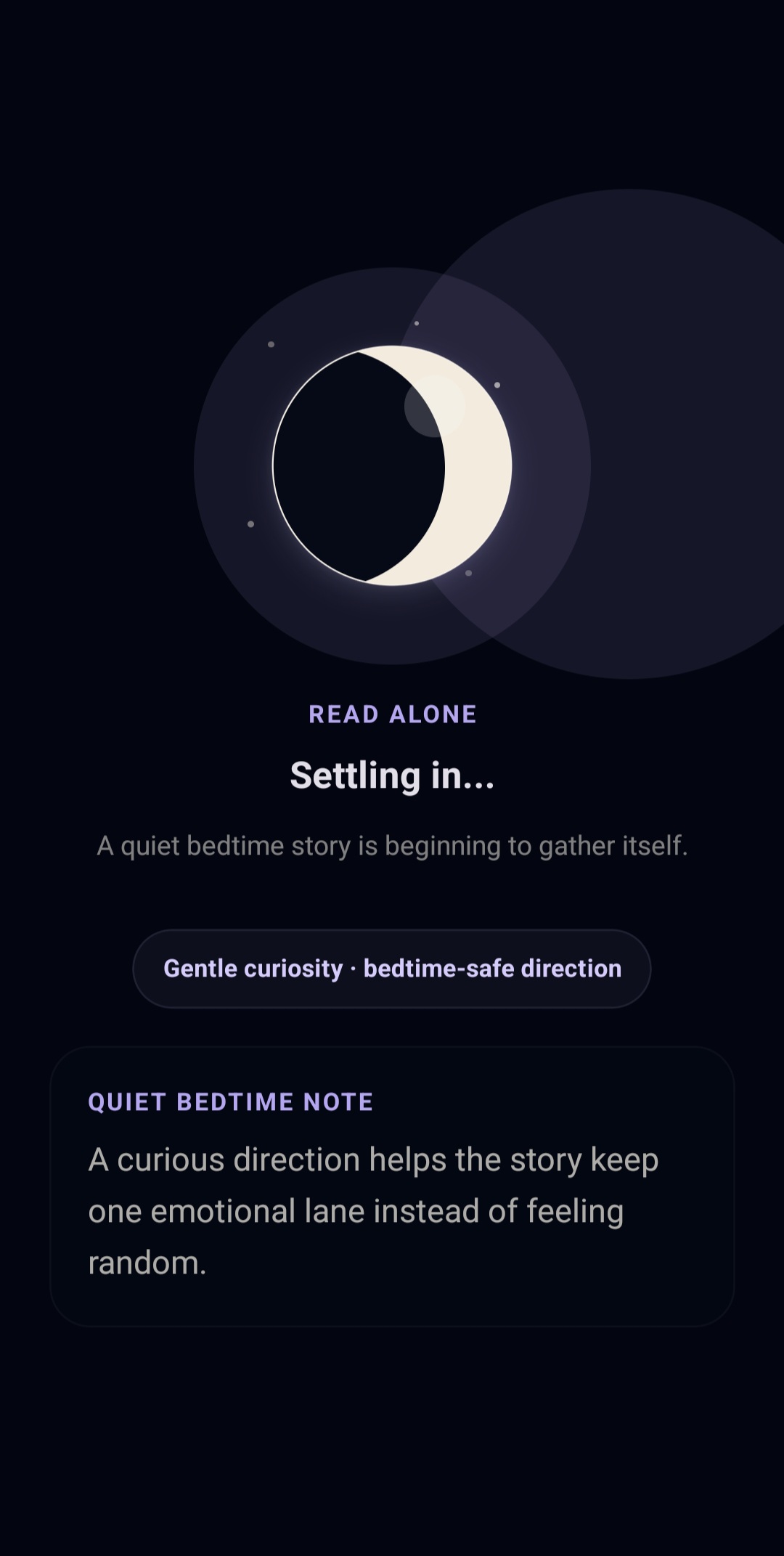 Read Alone story generation loading screen