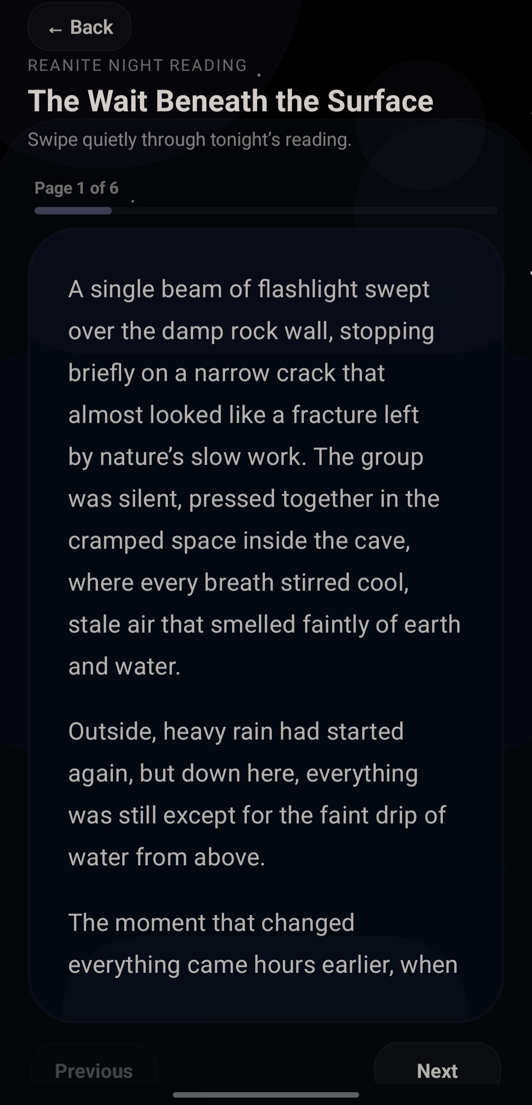 Read Alone generated story reading screen