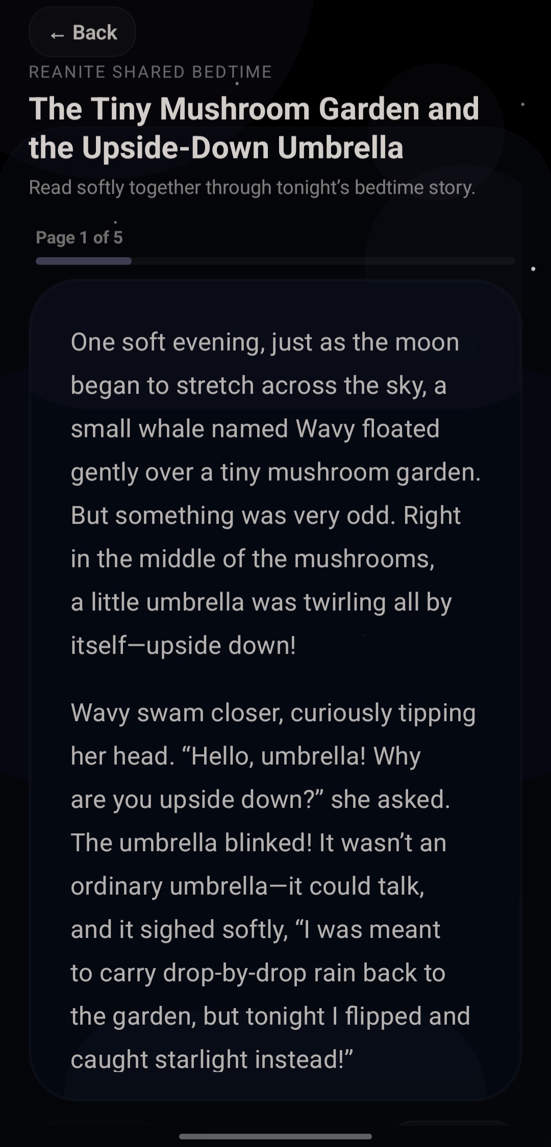 Read Together story reading screen